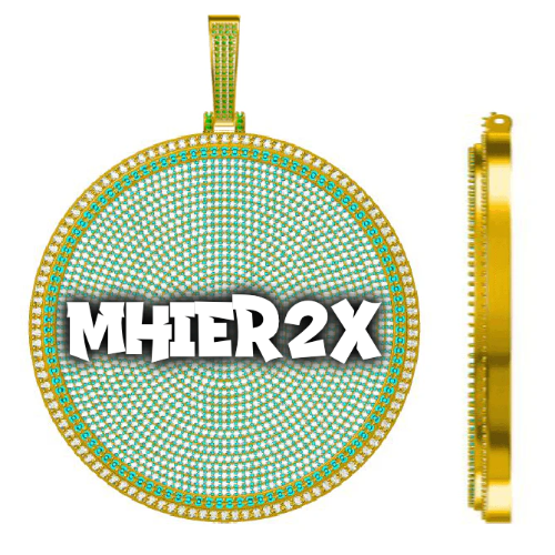 CUSTOM LETTER NECKLACE 3D BIG DISC