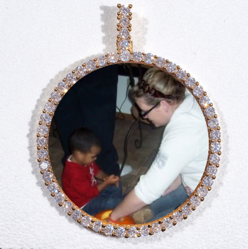 LARGE 3D CIRCLE CUSTOM PICTURE PENDANT