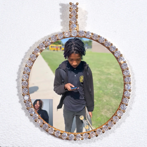 LARGE 3D CIRCLE CUSTOM PICTURE PENDANT