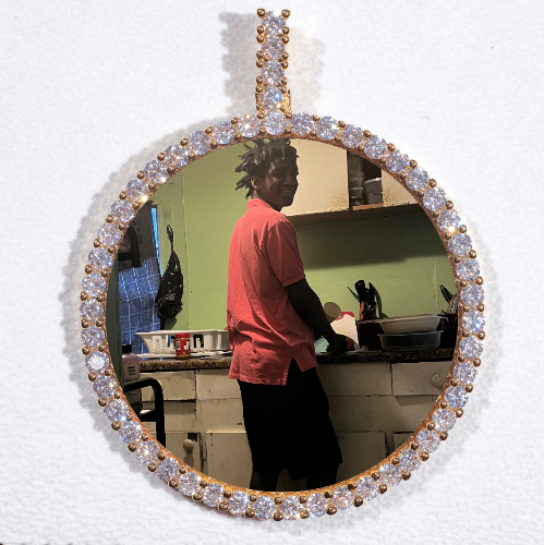 LARGE 3D CIRCLE CUSTOM PICTURE PENDANT