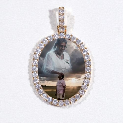 3D Oval Custom Picture Pendant