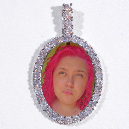 Large 3D Oval Custom Picture Pendant
