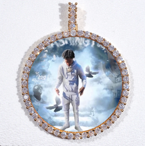 LARGE 3D CIRCLE CUSTOM PICTURE PENDANT