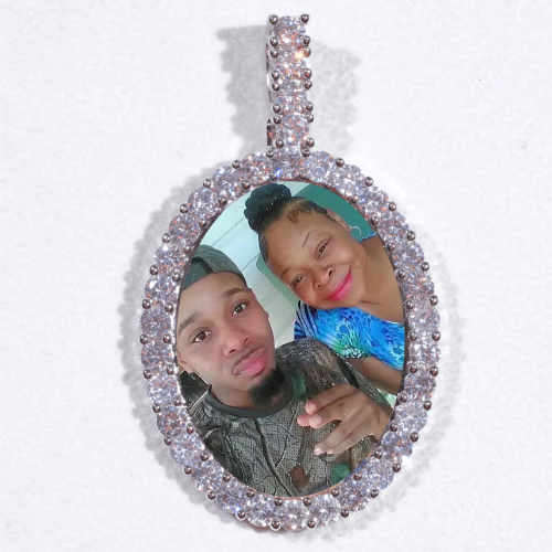 Large 3D Oval Custom Picture Pendant