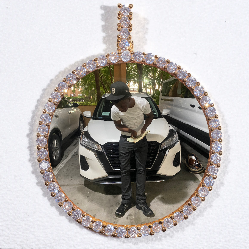 LARGE 3D CIRCLE CUSTOM PICTURE PENDANT