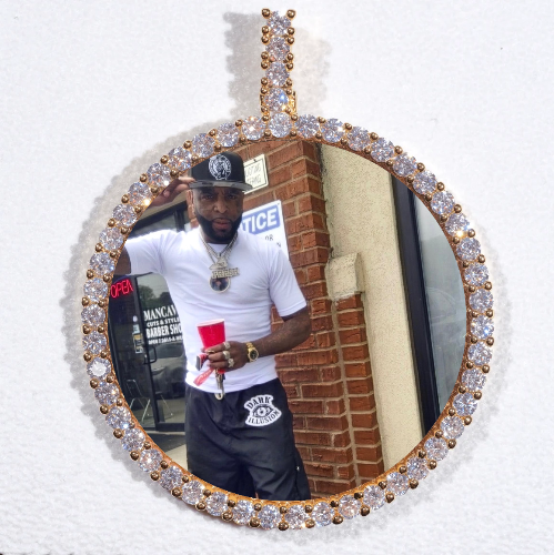 LARGE 3D CIRCLE CUSTOM PICTURE PENDANT