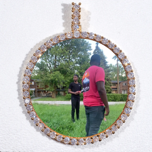LARGE 3D CIRCLE CUSTOM PICTURE PENDANT