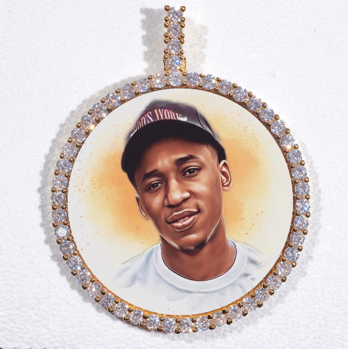 LARGE 3D CIRCLE CUSTOM PICTURE PENDANT
