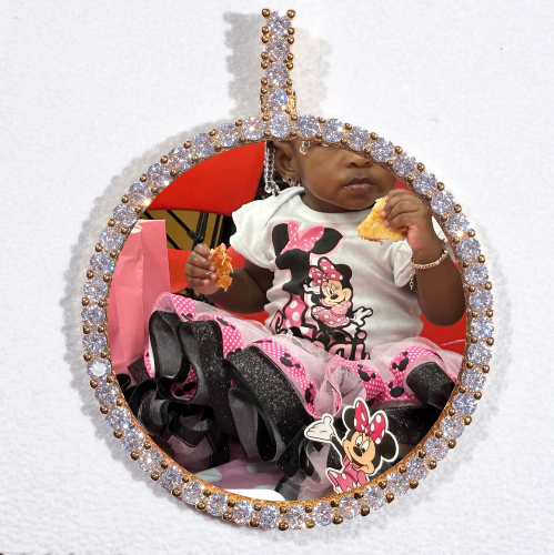 LARGE 3D CIRCLE CUSTOM PICTURE PENDANT