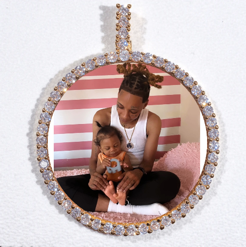 LARGE 3D CIRCLE CUSTOM PICTURE PENDANT
