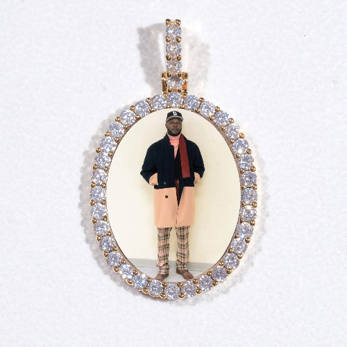 3D Oval Custom Picture Pendant