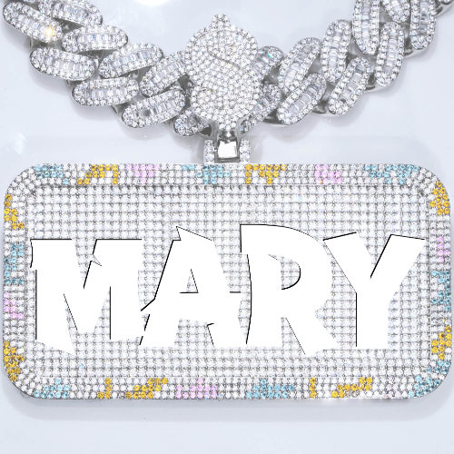 CUSTOM LETTER NECKLACE 3D COLORFUL SQUARE