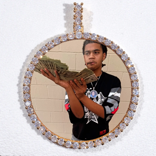 LARGE 3D CIRCLE CUSTOM PICTURE PENDANT