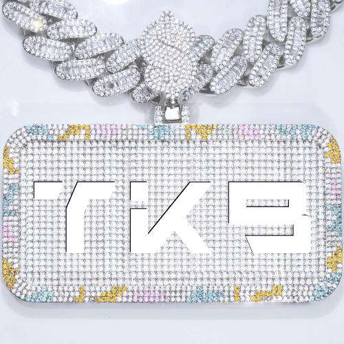 CUSTOM LETTER NECKLACE 3D COLORFUL SQUARE