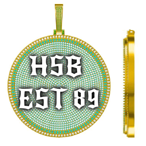 CUSTOM LETTER NECKLACE 3D BIG DISC
