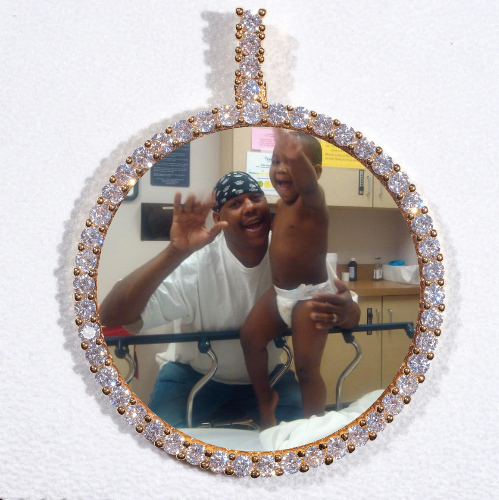 LARGE 3D CIRCLE CUSTOM PICTURE PENDANT