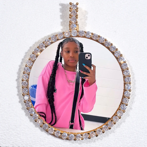 LARGE 3D CIRCLE CUSTOM PICTURE PENDANT