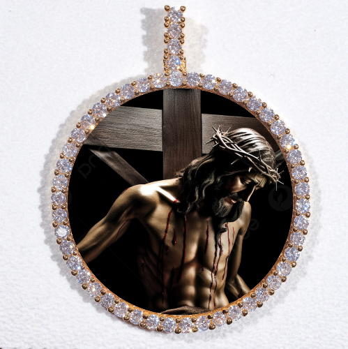 LARGE 3D CIRCLE CUSTOM PICTURE PENDANT