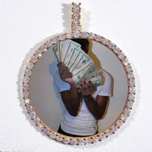 LARGE 3D CIRCLE CUSTOM PICTURE PENDANT