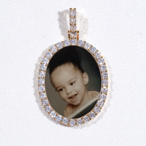 3D Oval Custom Picture Pendant