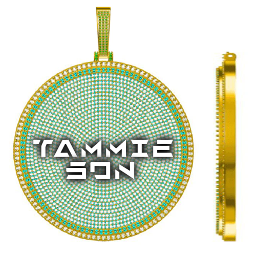 CUSTOM LETTER NECKLACE 3D BIG DISC