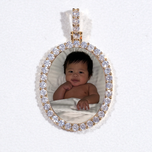 3D Oval Custom Picture Pendant