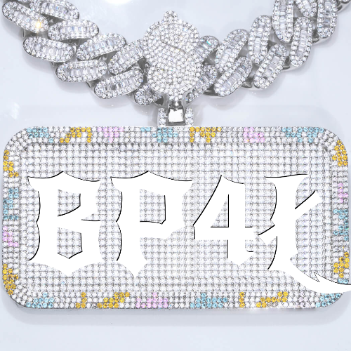 CUSTOM LETTER NECKLACE 3D COLORFUL SQUARE