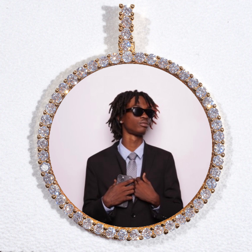 LARGE 3D CIRCLE CUSTOM PICTURE PENDANT