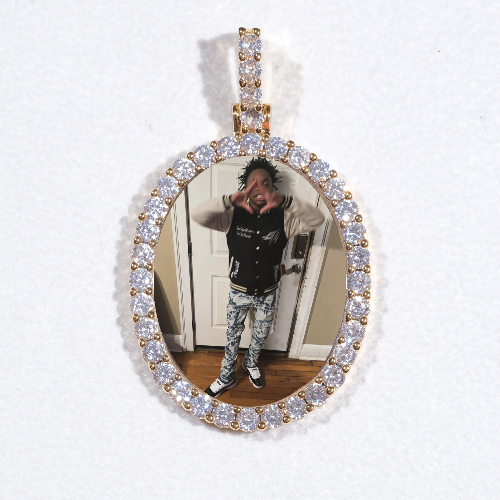 3D Oval Custom Picture Pendant