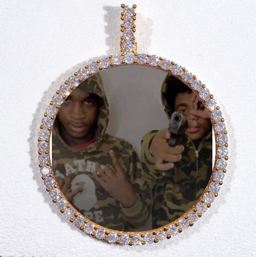 LARGE 3D CIRCLE CUSTOM PICTURE PENDANT