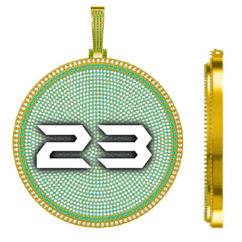 CUSTOM LETTER NECKLACE 3D BIG DISC