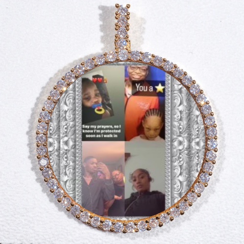 LARGE 3D CIRCLE CUSTOM PICTURE PENDANT