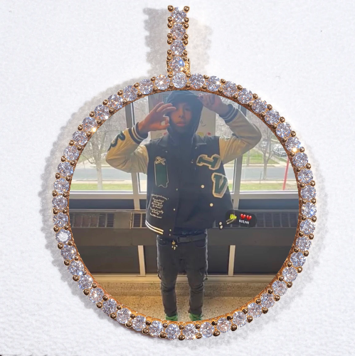 LARGE 3D CIRCLE CUSTOM PICTURE PENDANT