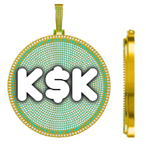 CUSTOM LETTER NECKLACE 3D BIG DISC