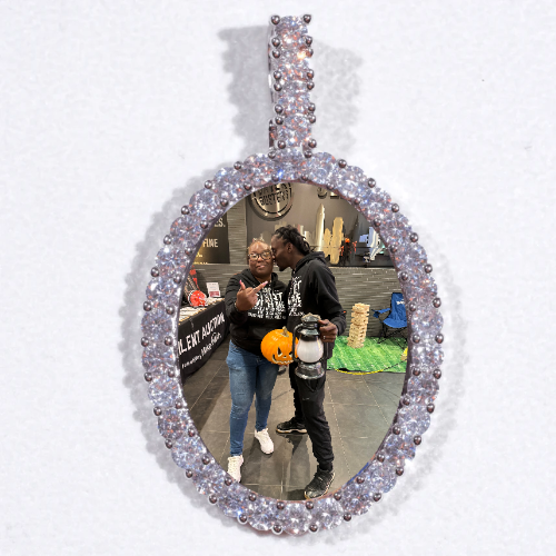 Large 3D Oval Custom Picture Pendant