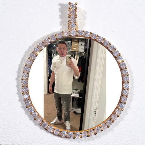 LARGE 3D CIRCLE CUSTOM PICTURE PENDANT