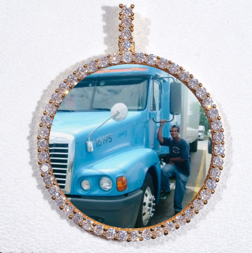 LARGE 3D CIRCLE CUSTOM PICTURE PENDANT