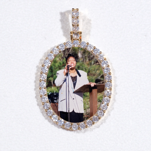 3D Oval Custom Picture Pendant