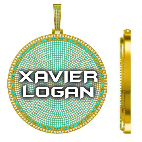 CUSTOM LETTER NECKLACE 3D BIG DISC