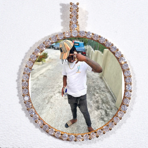 LARGE 3D CIRCLE CUSTOM PICTURE PENDANT