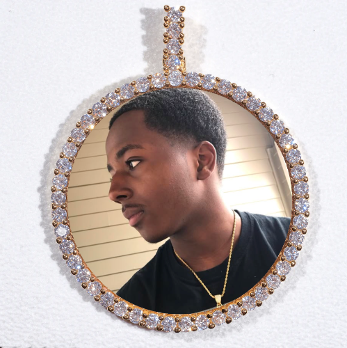 LARGE 3D CIRCLE CUSTOM PICTURE PENDANT