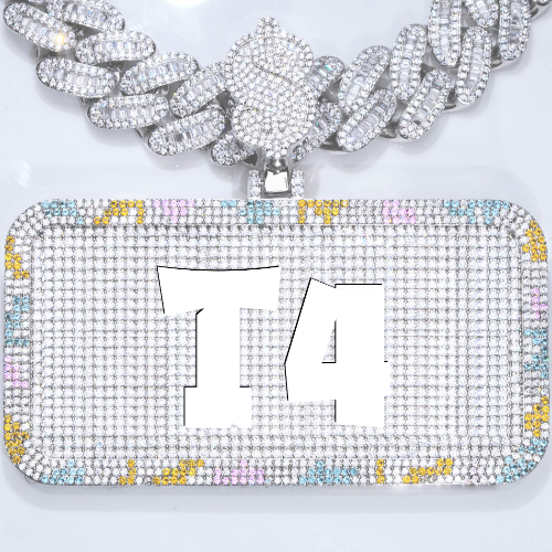 CUSTOM LETTER NECKLACE 3D COLORFUL SQUARE