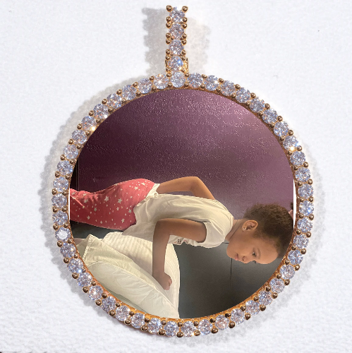 LARGE 3D CIRCLE CUSTOM PICTURE PENDANT