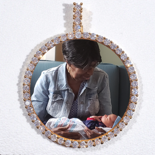 LARGE 3D CIRCLE CUSTOM PICTURE PENDANT