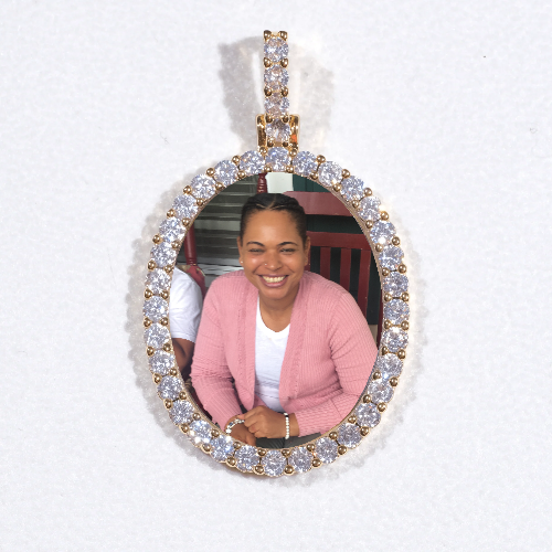 3D Oval Custom Picture Pendant