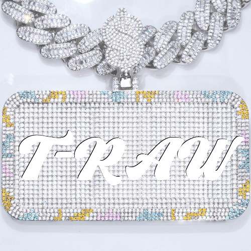 CUSTOM LETTER NECKLACE 3D COLORFUL SQUARE
