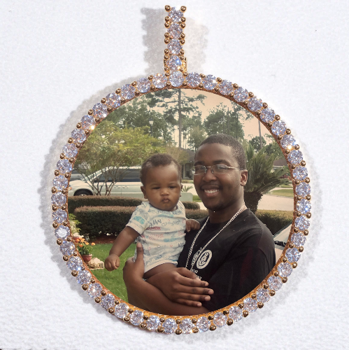 LARGE 3D CIRCLE CUSTOM PICTURE PENDANT