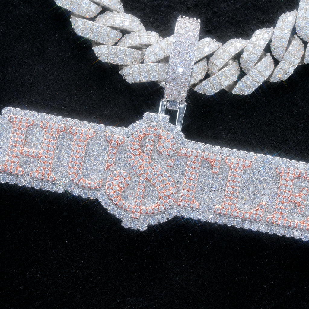 HUSTLE TWO LAYER ICED NECKLACE