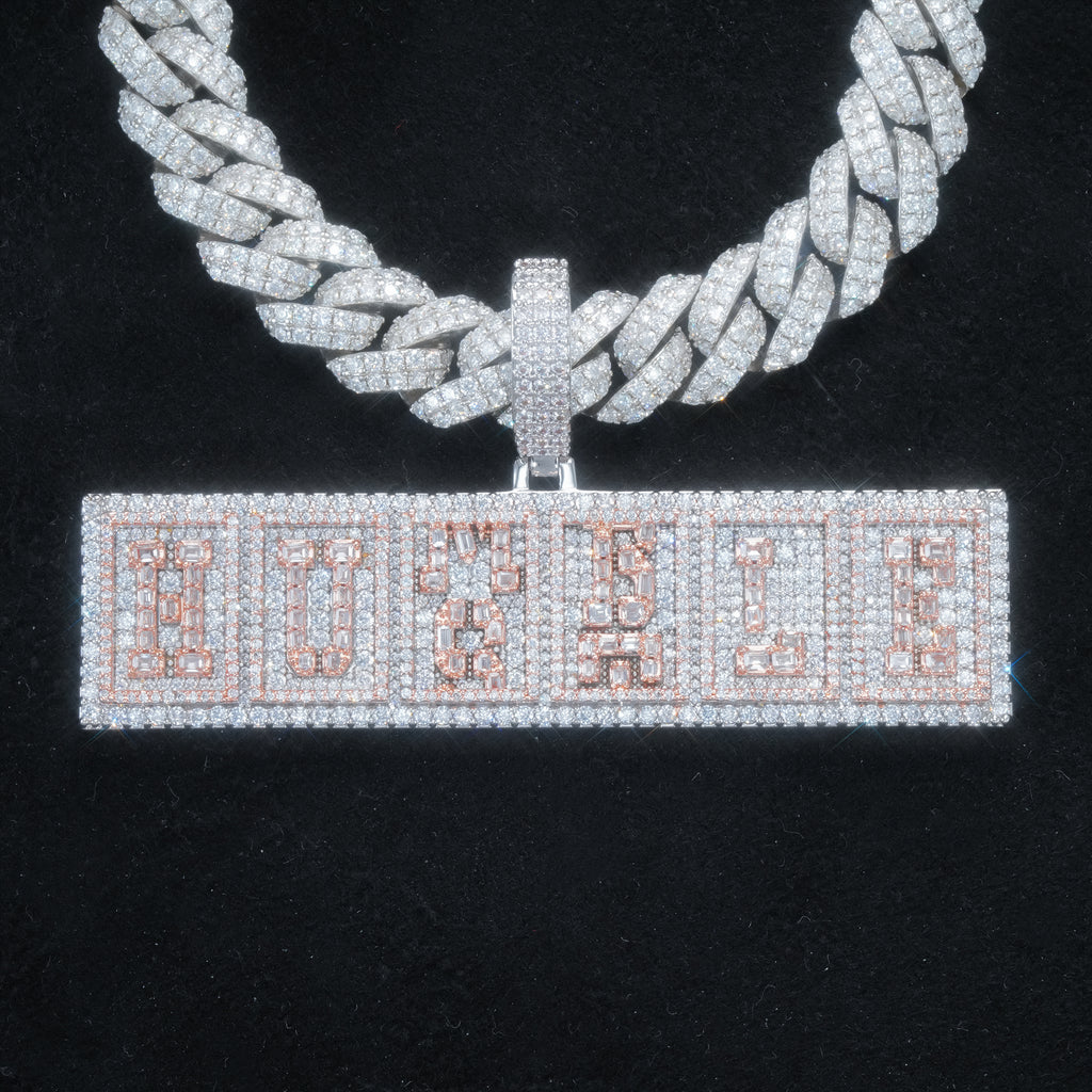HUMBLE HUSTLE Baguette Iced Pendant