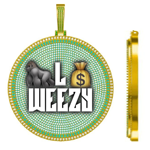 CUSTOM LETTER NECKLACE 3D BIG DISC